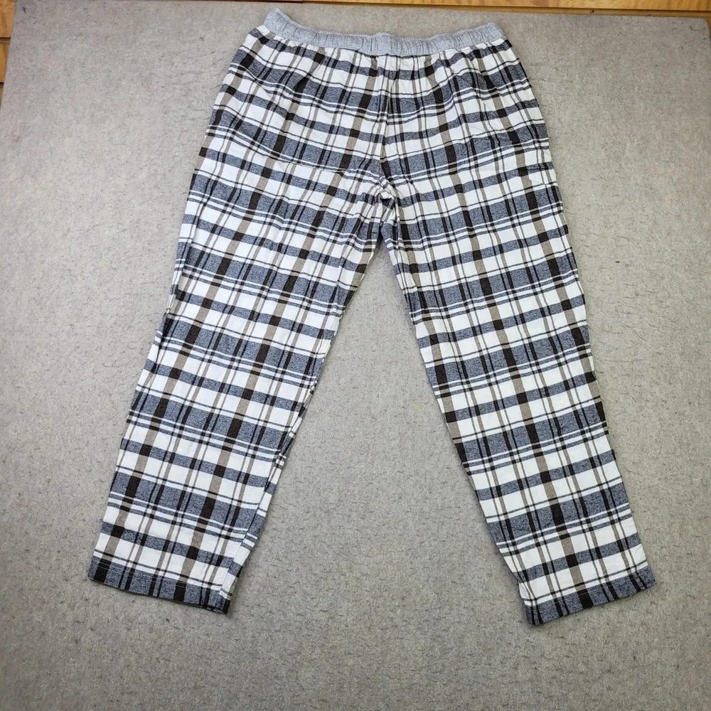 Eddie Bauer Lounge Pants Mens L Gray Plaid Sleepwear Bottoms Pajama Pants